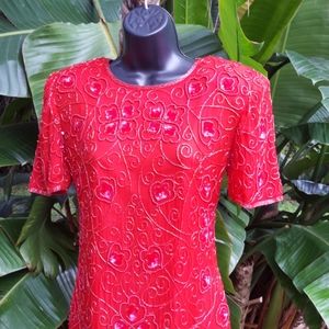 Vintage 80s sequin silk dress